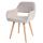 Esszimmerstuhl HWC-A50 II, Stuhl Küchenstuhl, Retro 50er Jahre Design ~ Textil, creme/grau, helle Beine