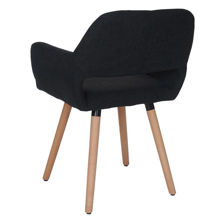 Esszimmerstuhl HWC-A50 II, Stuhl Kchenstuhl, Retro 50er Jahre Design ~ Textil, schwarz-grau, helle Beine