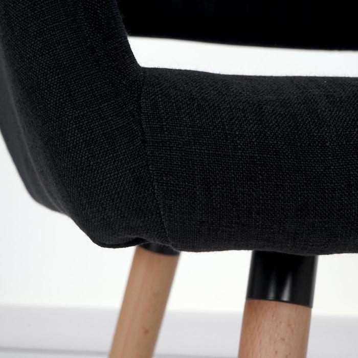 6er-Set Esszimmerstuhl HWC-A50 II, Stuhl Kchenstuhl, Retro 50er Jahre Design ~ Textil, schwarz-grau, helle Beine