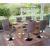 6x Esszimmerstuhl HWC-C41, Stuhl Küchenstuhl, höhenverstellbar drehbar, Kunstleder ~ taupe-grau