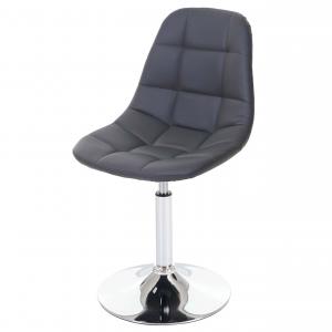 Esszimmerstuhl HWC-A60, Stuhl Drehstuhl, Retro 50er Jahre Design ~ Kunstleder grau, Chromfu