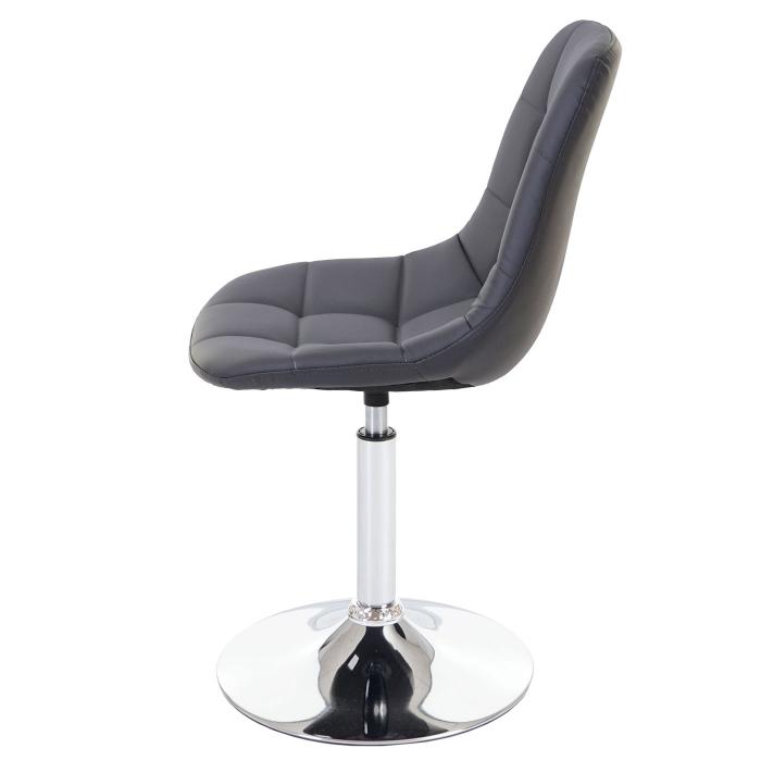 Esszimmerstuhl HWC-A60, Stuhl Drehstuhl, Retro 50er Jahre Design ~ Kunstleder grau, Chromfu