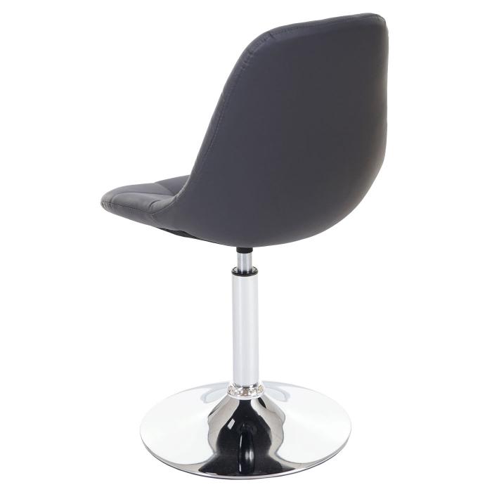 Esszimmerstuhl HWC-A60, Stuhl Drehstuhl, Retro 50er Jahre Design ~ Kunstleder grau, Chromfu