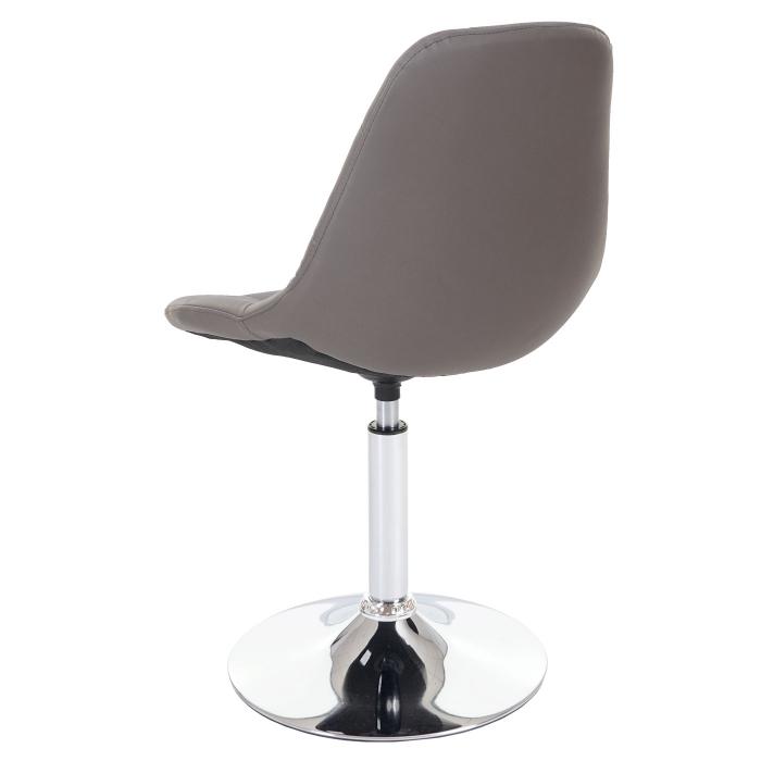 Esszimmerstuhl HWC-A60, Stuhl Drehstuhl, Retro 50er Jahre Design ~ Kunstleder taupe-grau, Chromfu