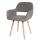 Esszimmerstuhl HWC-A50 II, Stuhl Küchenstuhl, Retro 50er Jahre Design ~ Kunstleder, taupe-grau, helle Beine