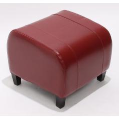 Hocker Sitzwürfel Sitzhocker Emmen, Leder + Kunstleder, 37x45x47 cm ~ rot