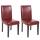 2x Esszimmerstuhl Stuhl Küchenstuhl Littau ~ Kunstleder, rot-braun, dunkle Beine