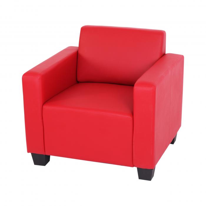 Modular Sessel Loungesessel Lyon, Kunstleder ~ rot