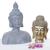 2er Set Deko Figur Buddha 38cm+60cm, Polyresin Skulptur, In-/Outdoor