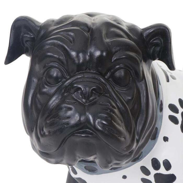 Deko Figur Bulldogge 24cm, Polyresin Skulptur Hund, In-/Outdoor, handbemalt mit Jäckchen