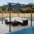 Pergola HWC-C42, Garten Pavillon, stabiles 6cm-Gestell + Schiebedach ~ 3x3m blau