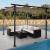 Pergola HWC-C42, Garten Pavillon, stabiles 6cm-Gestell + Schiebedach ~ 3x3m taupe