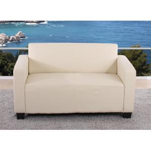 Modular 2er Sofa Couch Lyon Loungesofa Kunstleder 136cm ~ creme