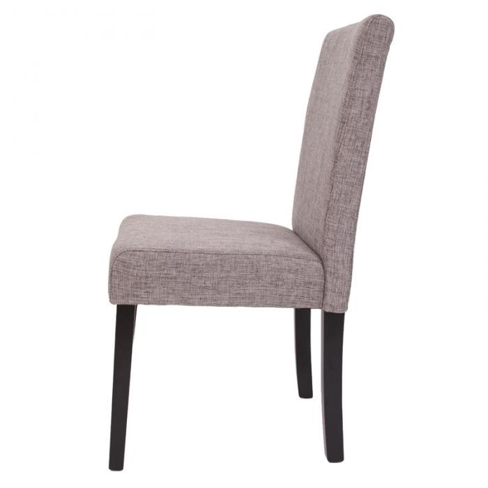 2er-Set Esszimmerstuhl Stuhl Küchenstuhl Littau ~ Textil, grau, dunkle Beine