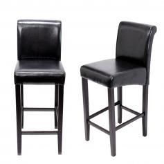In-//Outdoor Poly-Rattan chrom 2x Barhocker HWC-G26 Barstuhl Drehhocker
