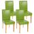 4er-Set Esszimmerstuhl Stuhl Küchenstuhl Littau ~ Kunstleder, grün, helle Beine