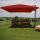 Ampelschirm HWC-A96, Sonnenschirm Gastronomie 3x3m (4,24m) Polyester/Alu 23kg ~ Flap, bordeaux mit Stnder, drehbar