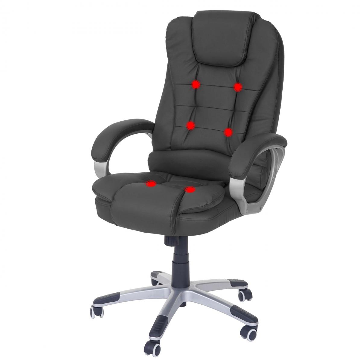 Massage-Brostuhl Blackburn, Massagestuhl Drehstuhl Chefsessel, Kunstleder ~ schwarz