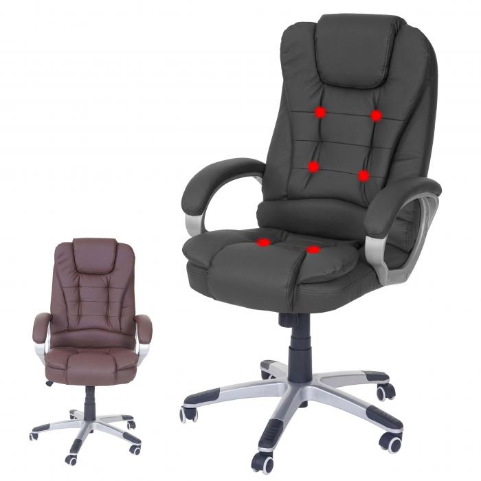 Massage-Brostuhl Blackburn, Massagestuhl Drehstuhl Chefsessel, Kunstleder ~ schwarz