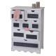 Kommode Ermelo, Schubladenschrank mit Tafel, Shabby-Look Vintage MVG-zertifiziert 87x60x30cm ~ wei
