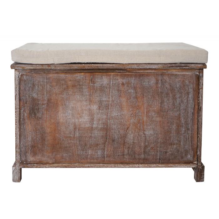 Sitzbank HWC-J22, Bank Kommode, Shabby-Look Vintage MVG-zertifiziert 49x71x32cm braun