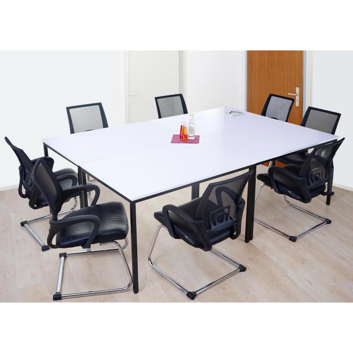 Schreibtisch Braila, Konferenztisch Brotisch Seminartisch, 160x80cm MDF ~ wei