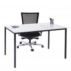 Schreibtisch Braila, Konferenztisch Bürotisch Seminartisch, 120x80cm MDF ~ weiß