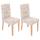 2x Esszimmerstuhl Stuhl Küchenstuhl Littau ~ Textil mit Schriftzug, creme, helle Beine