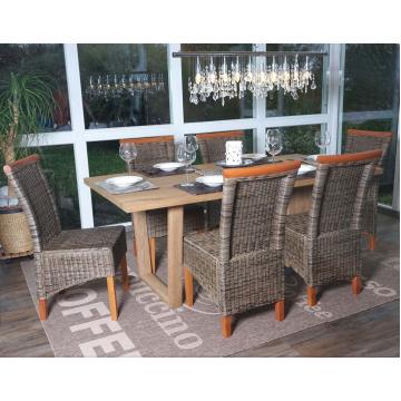 6er-Set Esszimmerstuhl Savona, Stuhl Kchenstuhl, Rattan ~ ohne Sitzkissen