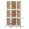 Paravent T752, Trennwand Raumteiler mit Regalbden 170x125cm, Shabby Look ~ wei/braun