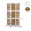 Paravent T752, Trennwand Raumteiler mit Regalbden 170x125cm, Shabby Look ~ wei/braun