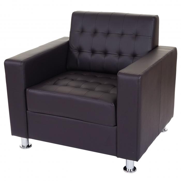 Sessel Kunda, Clubsessel Loungesessel, Kunstleder, Metall-Fe ~ coffee