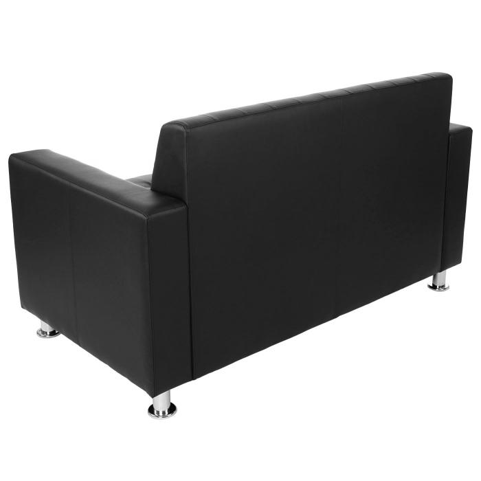 2er Sofa Kunda, Couch Loungesofa, Kunstleder, Metall-Fe ~ schwarz