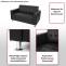 Erstes Foto mit wichtigen Merkmalen fr Produkt 2er Sofa Kunda, Couch Loungesofa, Kunstleder, Metall-Fe ~ schwarz