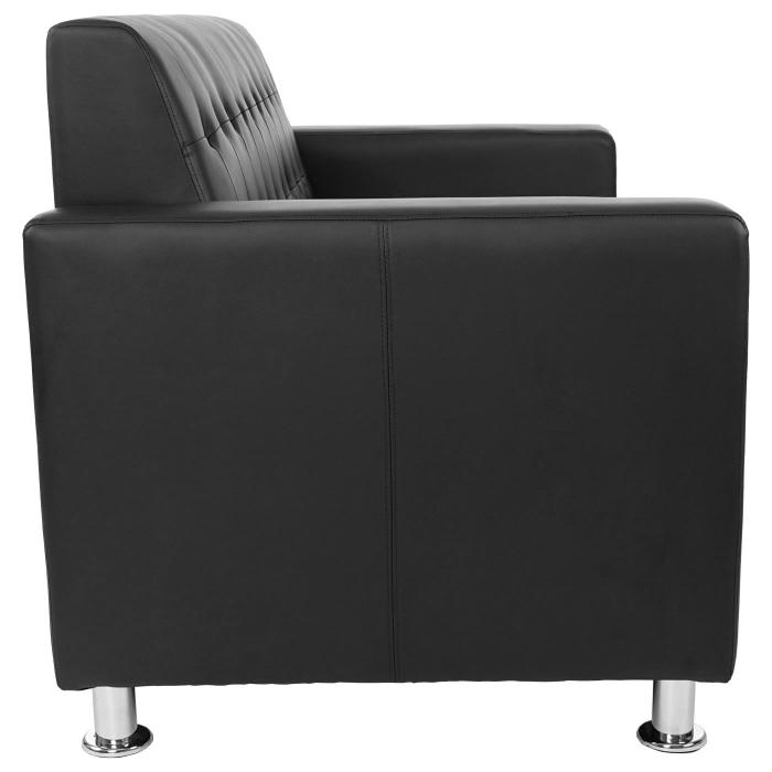 2er Sofa Kunda, Couch Loungesofa, Kunstleder, Metall-Fe ~ schwarz