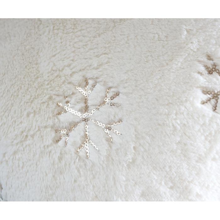 Set Wohndecke + Deko-Kissen Schnee, Kuscheldecke Sofadecke Zierkissen+Fllung, flauschig Pailletten