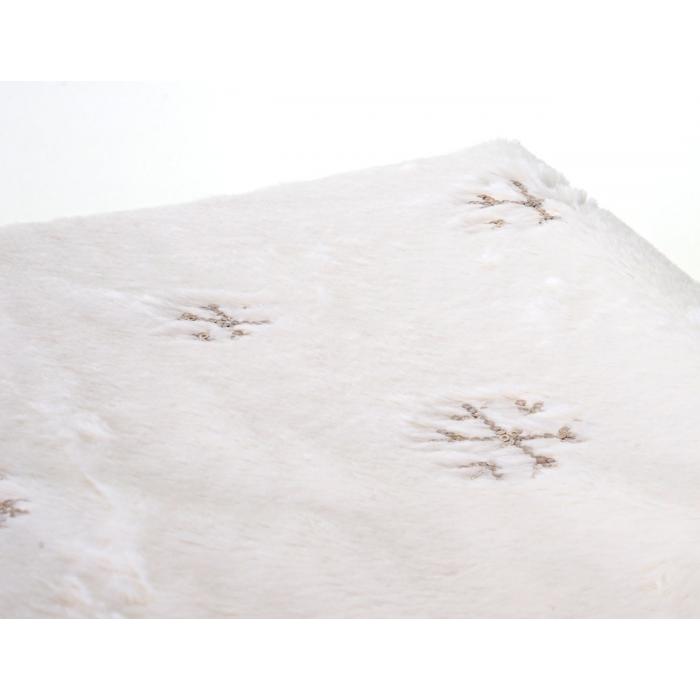 Wohndecke Schnee, Tagesdecke Kuscheldecke Sofadecke, flauschig wei Pailletten 150x120cm