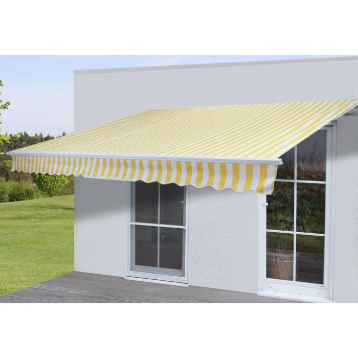 Alu-Markise T790, Gelenkarmmarkise Sonnenschutz 4x3m ~ Polyester Gelb/Wei