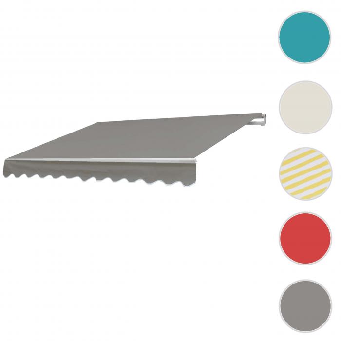 Alu-Markise T790, Gelenkarmmarkise Sonnenschutz 4x3m ~ Polyester, grau-braun