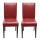 2x Esszimmerstuhl Stuhl Küchenstuhl Littau ~ Leder, rot, dunkle Beine