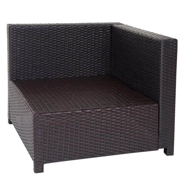 Poly-Rattan-Garnitur Tapa, Gartengarnitur Sitzgruppe Lounge-Set Sessel Sofa, Alu braun