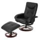 Relaxsessel HWC-C46, Fernsehsessel Sessel mit Hocker, Kunstleder ~ schwarz