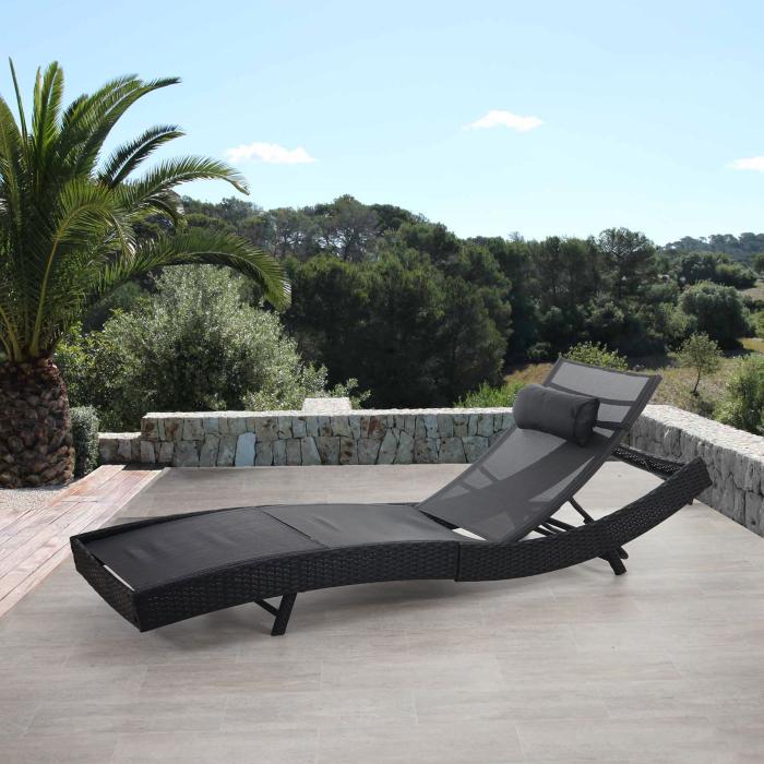 Sonnenliege Gartenliege Liege Liegestuhl Relaxliege Polyrattan Rattan Balkon 