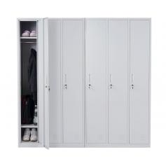 Schliefach Boston T829, Spind Wertfachschrank Schliefachschrank, Metall 6 Fcher ~ grau