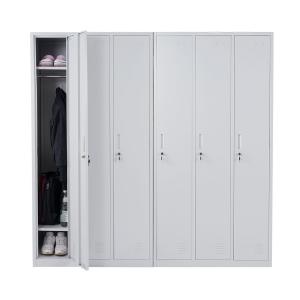 Schliefach Boston T829, Spind Wertfachschrank Schliefachschrank, Metall 6 Fcher ~ grau