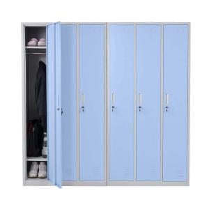 Schliefach Boston T829, Spind Wertfachschrank Schliefachschrank, Metall 6 Fcher ~ blau