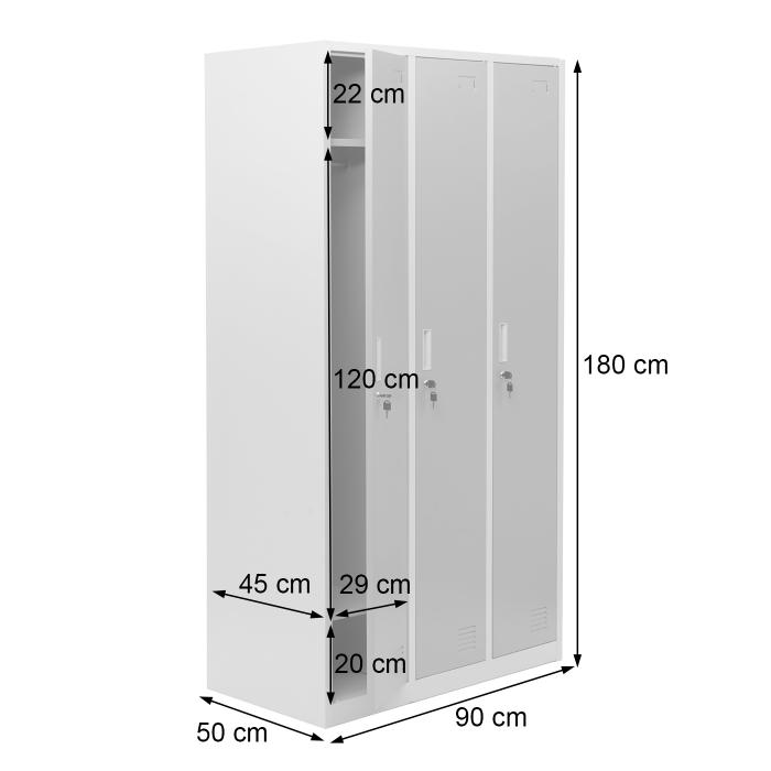 Schliefach Boston T829, Spind Wertfachschrank Schliefachschrank, Metall 3 Fcher ~ grn