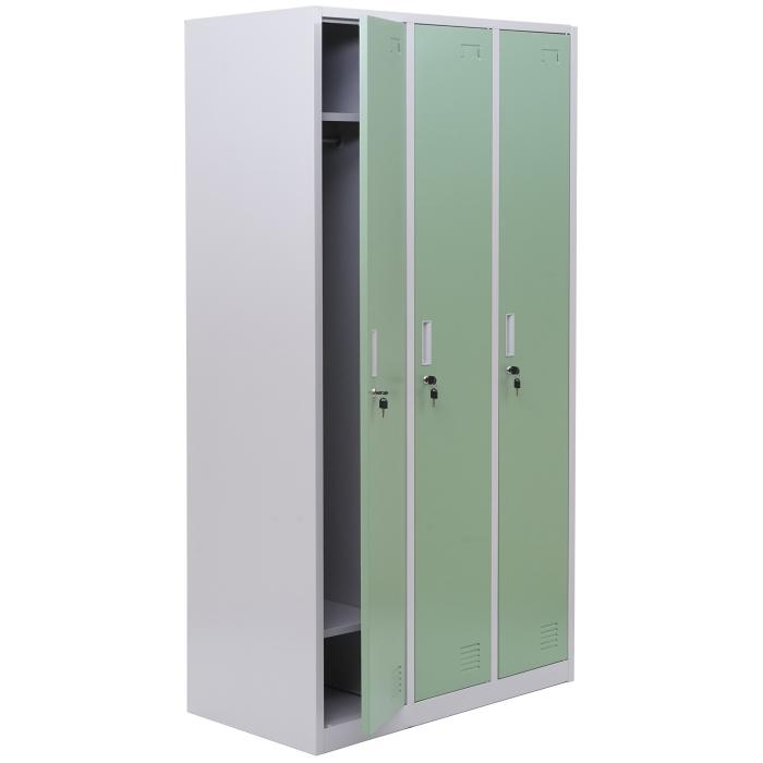 Schliefach Boston T829, Spind Wertfachschrank Schliefachschrank, Metall 3 Fcher ~ grn