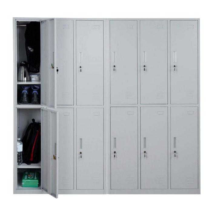 Schliefach Boston T829, Schliefachschrank Wertfachschrank Spind, Metall 12 Fcher ~ grau