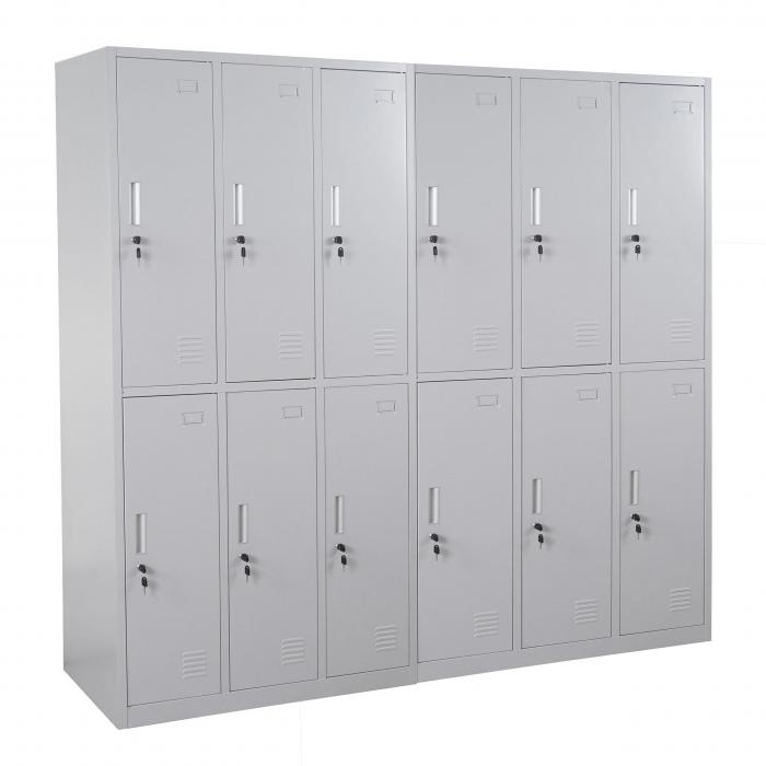 Schliefach Boston T829, Schliefachschrank Wertfachschrank Spind, Metall 12 Fcher ~ grau